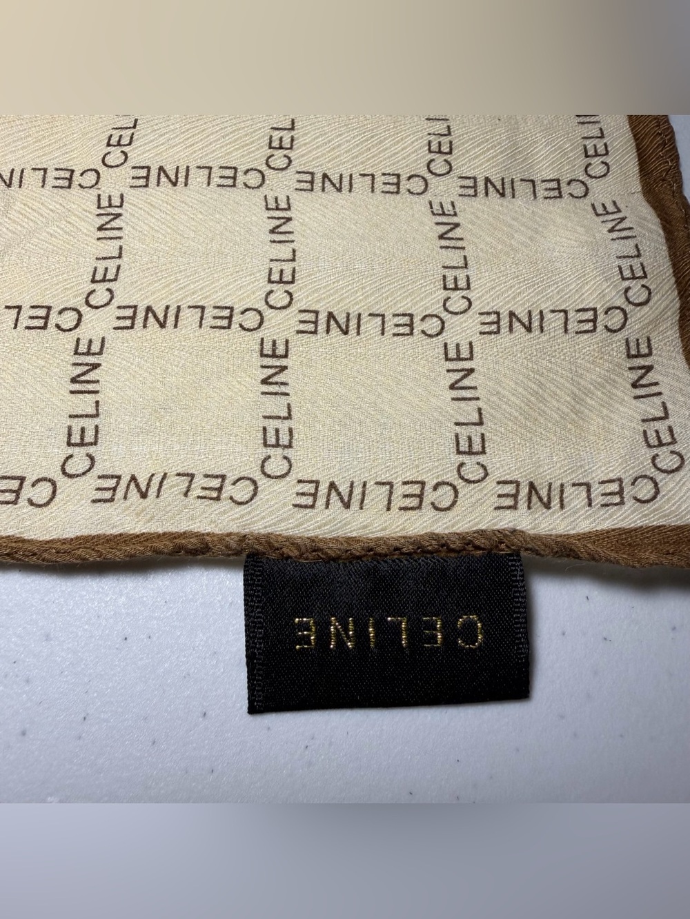 Vintage Celine Paris Cotton Handkerchief Pocket Square